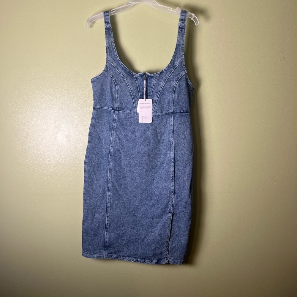 Conshvi Denim Sleeveless Dress